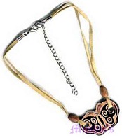 Leather Butterfly Necklace - click here for large view